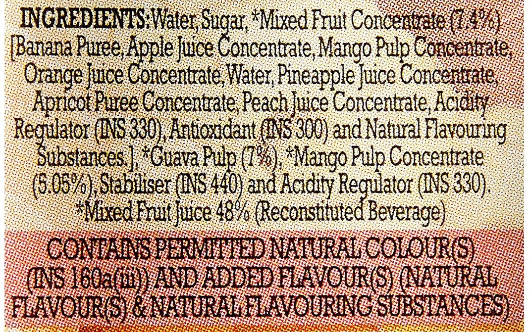 B Natural Mixed Fruit    Tetra Pack  200 millilitre
